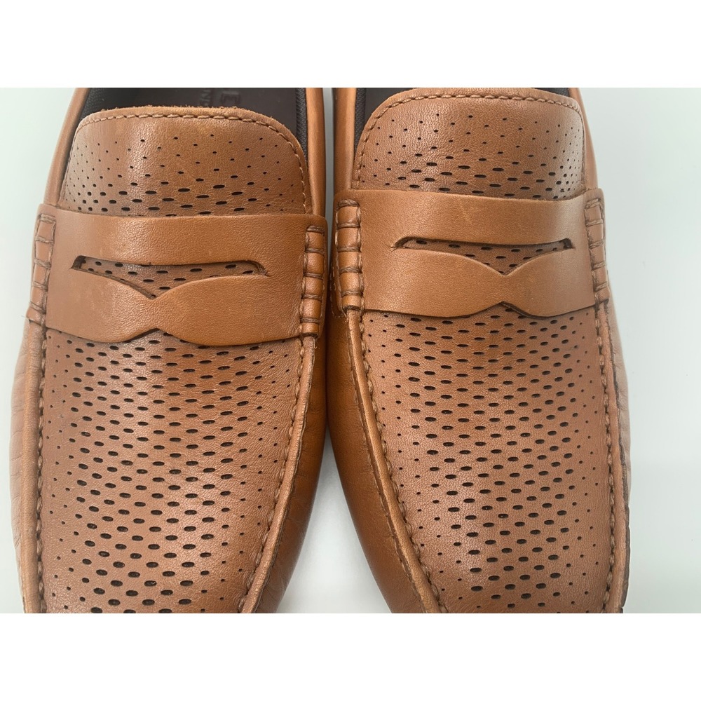 Cole Haan Mens Grandseries Tan Leather Perforated Penny Loafer Drivers C36653 7M